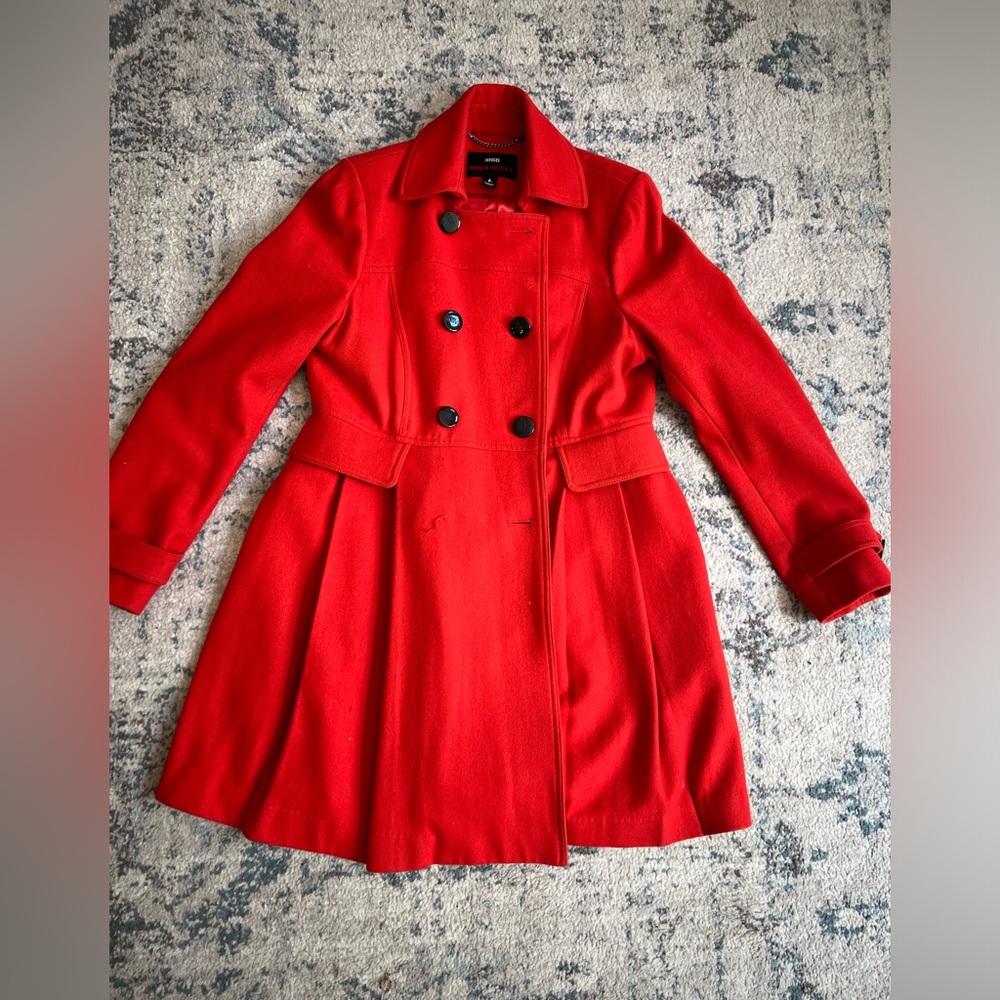 Beautiful Rust Red Miss Sixty Peacoat Jacket, Size L